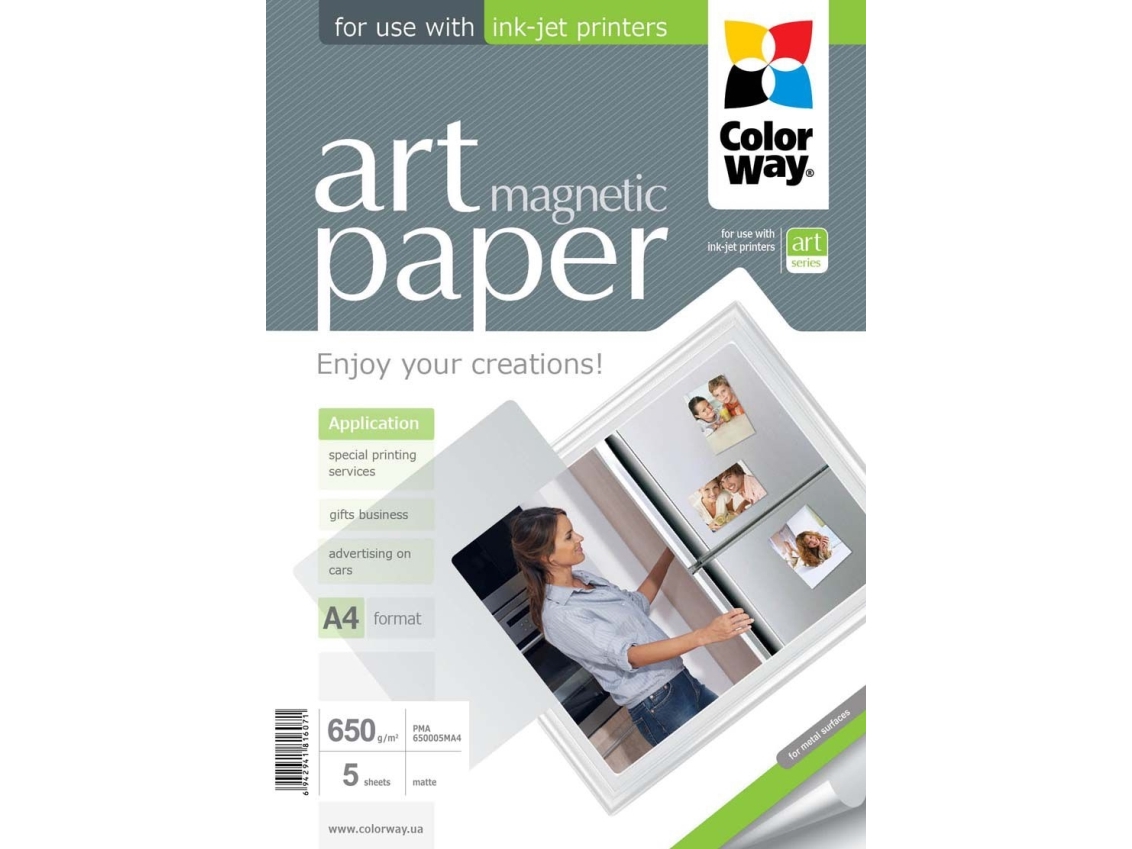 ColorWay ART | Baltas | 650 g/m² | A4 | A4 | Matte Magnetic Photo Paper