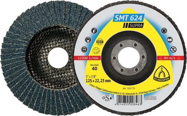 Schleifmopteller Gewölbt Smt626, Ø 125 Mm Korn 60