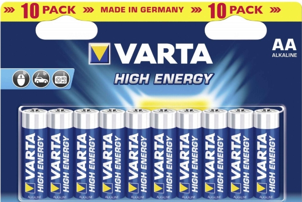 Varta High Energy - Batteri 10 x AA-typ - alkaliskt | EL Artiklar - Batteri - AA-batterier | GameStuff