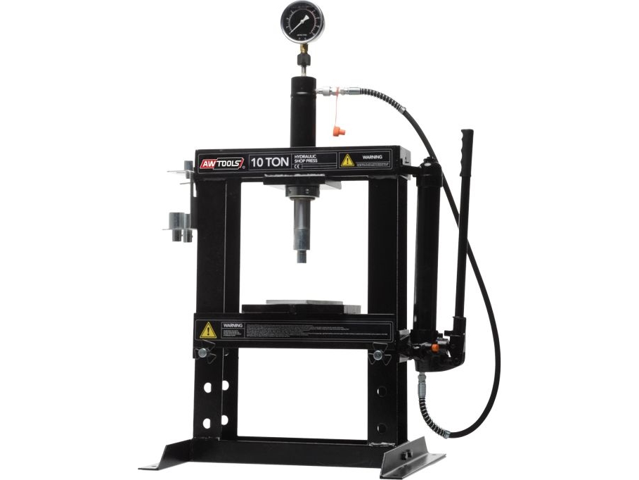 AWTOOLS HYDRAULIC PRESS WITH 10T PRESSURE GAUGE | Bilvård & Biltillbehör - Garage utrustning - Lyftverktyg | GameStuff
