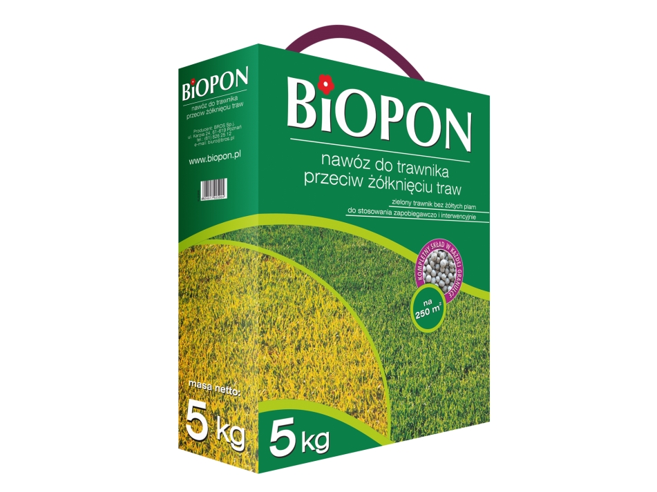 Biopon granuleret plænegødning mod gulfarvning 1kg (1175)