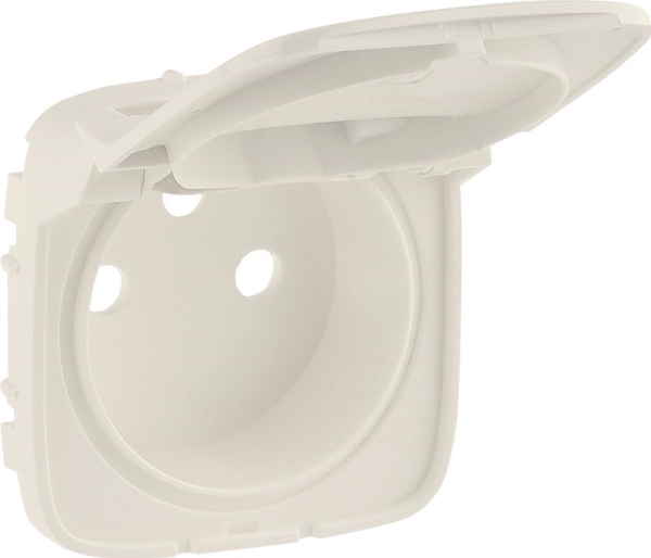 Legrand Schuko 2p Z Enkeluttagsplatta Med Klaff Creme Grey 754866