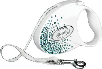 Flexi-Automatik-Leine Glam Splash Leaf M 5M, Weiß