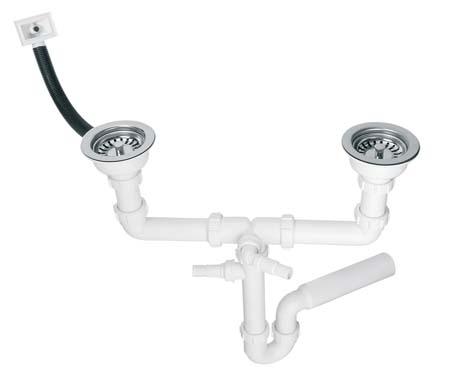 Sifon McAlpine dobbelt rør 1,5 (HC7HC12R-POL1)