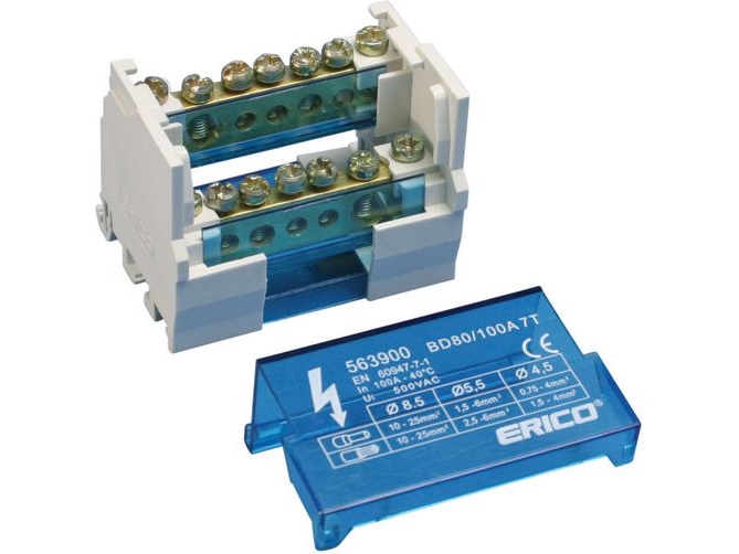 Erico Distributionsblok 2-Polet Bd 80/100Al (563910)