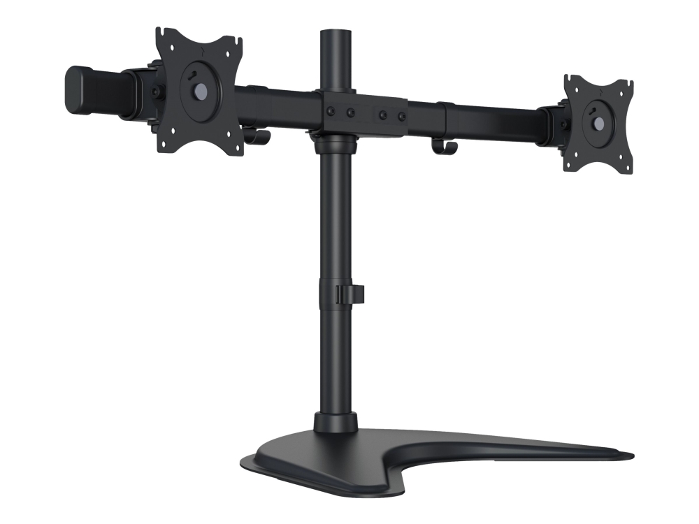 Multibrackets M Deskstand Basic Dual Monteringssats Montering På Skrivbord För 2 Lcd Bildskarmar Stål Höggradig Aluminium Svart Skarmsto