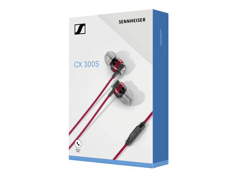 Sennheiser Cx 300s Hörlurar Med Mikrofon Öronknopp Kabelansluten 3 5 Mm Kontakt Ljudisolerande Röd