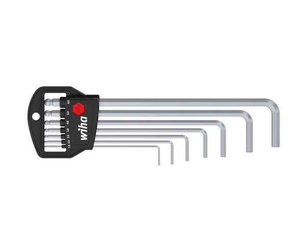 Wiha 369 H7, L-formet unbrakonøglesæt, Metric, 7 stk, Krom-vanadium-stål, 1.5,2,2.5,3,4,5,6 mm, 126 g