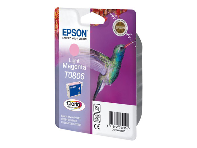 Epson T0806 - Lys Magenta - Original - Blister - Blækpatron - For Stylus Photo P50, Px650, Px660, Px700, Px710, Px720, Px730, Px800, Px810, Px820, Px