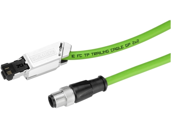 Siemens Ie Connecting Cable M12-180/Rj45, 10 M, Cat5e, Grün