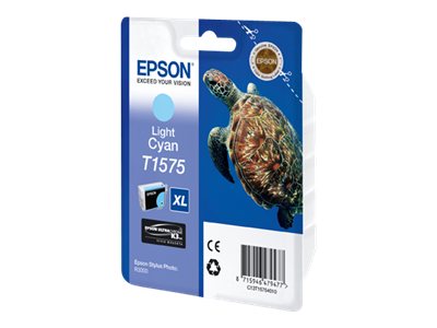 Epson T1575 - 25.9 ml - lys cyan - original - blister - blekkpatron - for Stylus Photo R3000