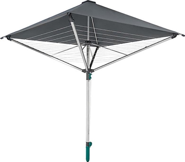 LEIFHEIT Rotary Dryer-LinoProtect 400, Aluminum, Grey, 204.5 x 17 x 17.5 cm | Baby & barn - Barnrummet - Klädvård - Strykjärn | GameStuff