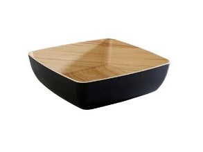 Schüssel Frida 2,65 L 25X25x7,5 Cm Melamin Schwarz/ Holzoptik, Stk