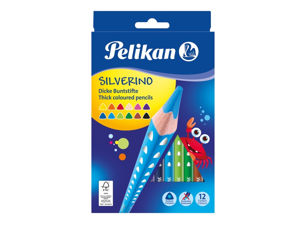 Pelikan 700627, Svart, Blå, Brun, Grön, Ljusblå, Ljusgrön, Orange, Persika, Rosa, Röd, Violett, Gul, 12 styck | Skrivredskap - Blyertspennor & pencils - Blyertspennor | GameStuff