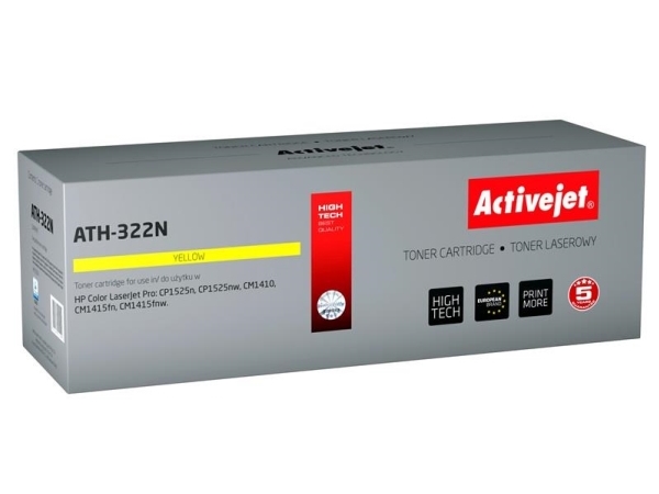 Activejet Ath-322N (Erstatning Hp 128A Ce322a Supreme 1300 Sider Gul), 1300 Sider, Gul, 1 Stk