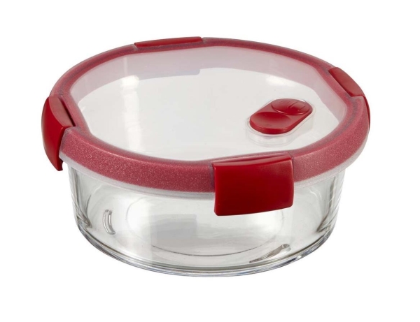 CURVER förvaringsbehållare COOK OKRAGLY 0,6 l /transparent/ röd | Köksutrustning - Förvaring - förvaringslådor | GameStuff