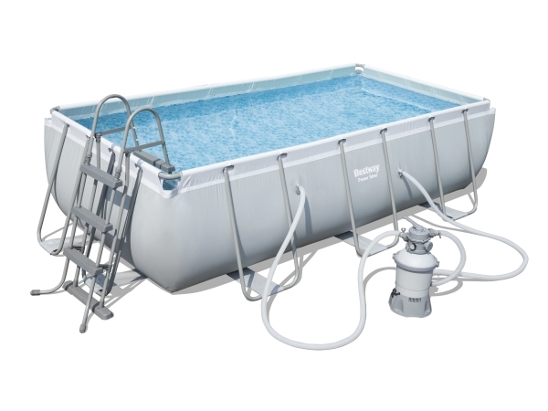 Bestway Power Steel 56442, 6478 l, Pool med ram, Stege, Blå, Grå, 66,9 kg | Trädgården - Pools & Vatten spel - Pools & bassäng | GameStuff