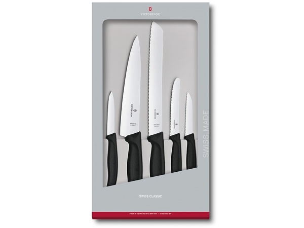 Victorinox Swissclassic 6.7133.5G, Messer-Set, Edelstahl, Edelstahl, Schwarz, Ergonomisch, Schweiz