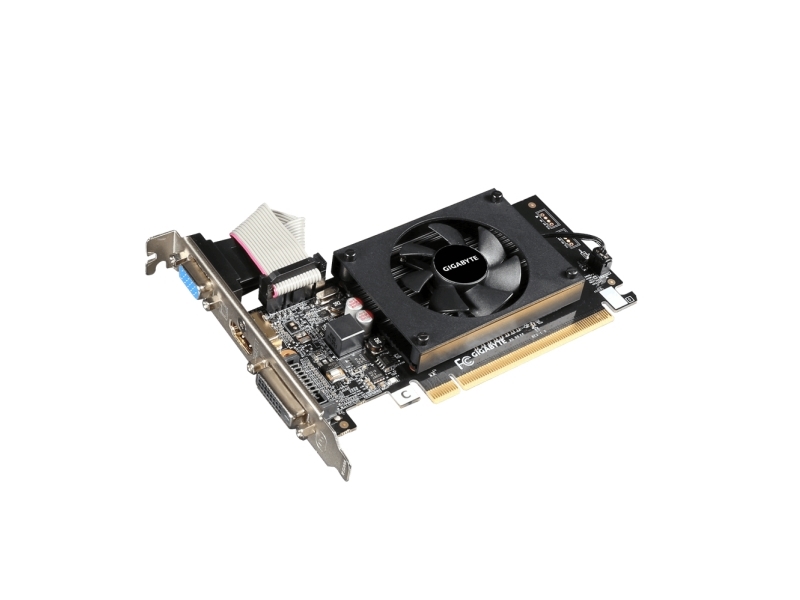 Gigabyte GV-N710D3-2GL 2.0 NVIDIA, 2 GB, GeForce GT 710, DDR3, PCI Express 2.0, Jäähdytystyyppi Aktiivinen, HDMI-liitäntöjä 1 kpl, Muistin kellotaajuus 1600 MHz, DVI-D-liitäntöjä 1 kpl, VGA (D-Sub) liitäntöjä 1 kpl, Suorittimen taajuus 954 MHz