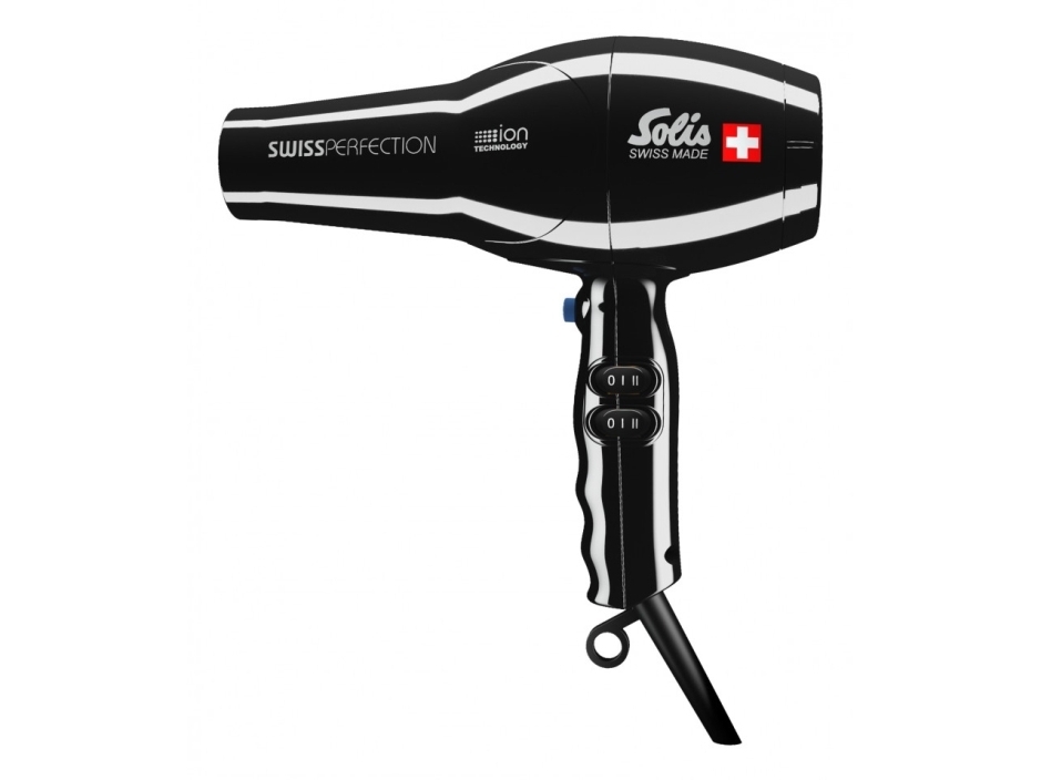 Solis Swiss Perfection 440 Hair Dryer with 3 Temperature and 2 Blower Settings 2300W - Black