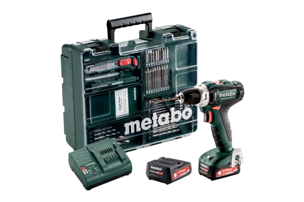 Metabo PowerMaxx BS 12 Set, Skruemaskine, Pistolhåndtag, 1400 rpm, 1 cm, 1,8 cm, 17 Nm