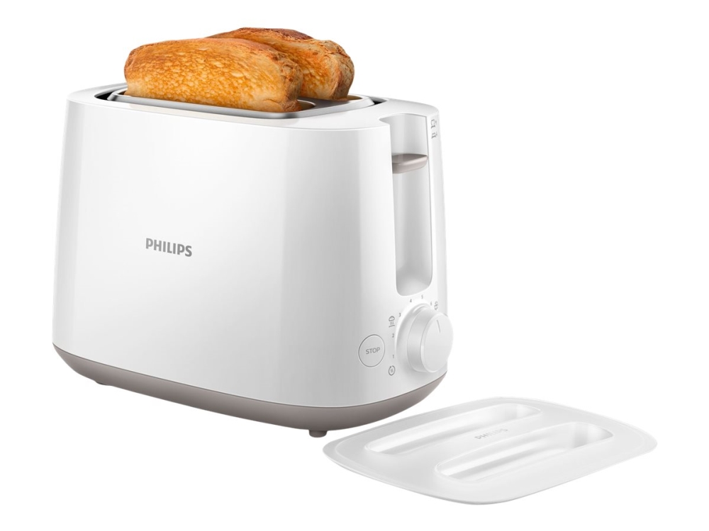 Philips Daily Collection HD2582/00, 2 Scheibe(n), Weiß, Kunststoff, Drehregler, 800 W, 220-240 V