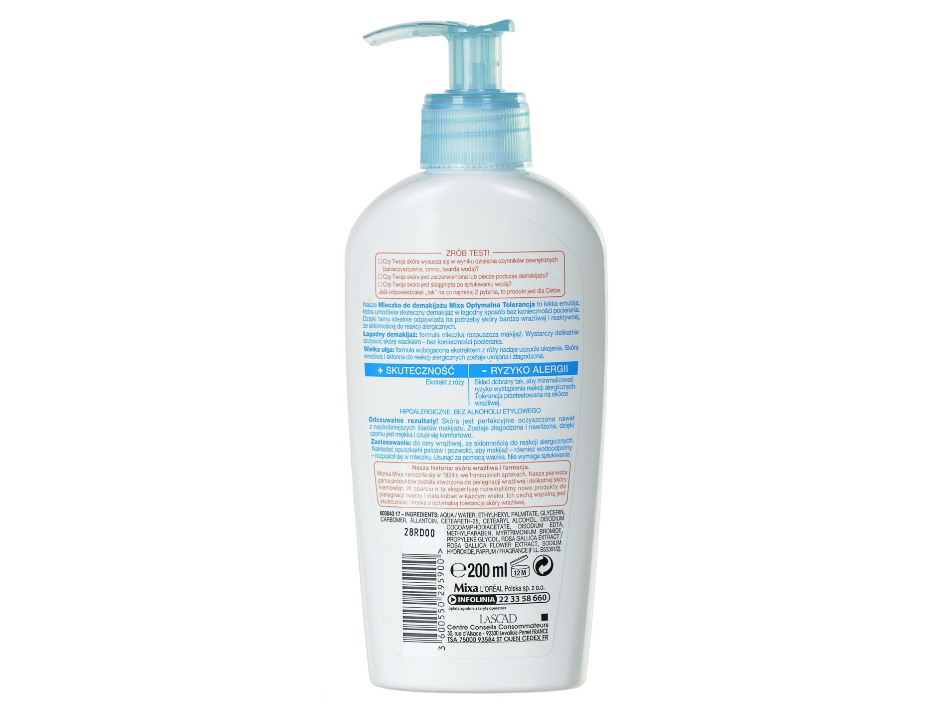 Mixa Optimal Tolerance Cleansing Milk 200Ml