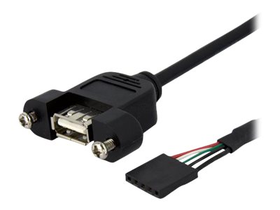 Startech 1 Ft Panel Mount Usb Cable - Usb A To Motherboard Header Cable Adapter F/F - Usb 2.0 Internal Cable (Usbpnlafhd1) - Usb Intern Til Ekstern K