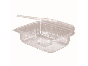 Plastbæger 750 Ml 188X143x52 Mm Firkantet Hængslet Låg Bionedbrydelig Pla Klar,8 Ps X 50 Stk/Krt