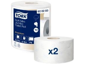 Toilettenpapier Tork Premium Jumbo Mini T2 2-Lagig 170 M,2 Rl/Krt