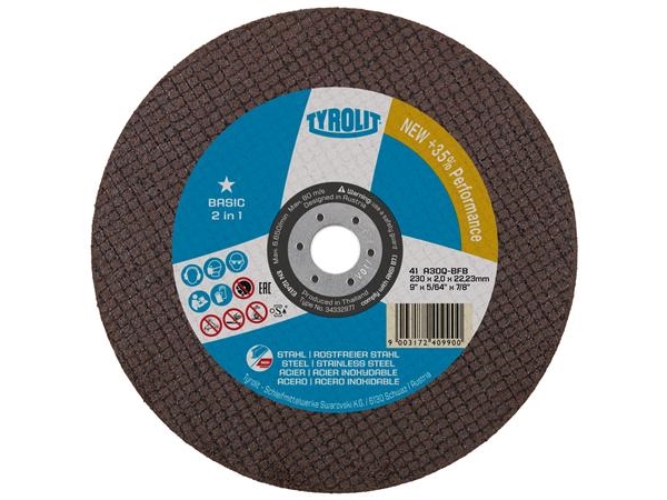 Skärskiva BASIC A30-BF230X2.0X22 Inox/stålForm 41 rak | Verktyg för elektricitet - Diverse verktyg för elektricitet | GameStuff