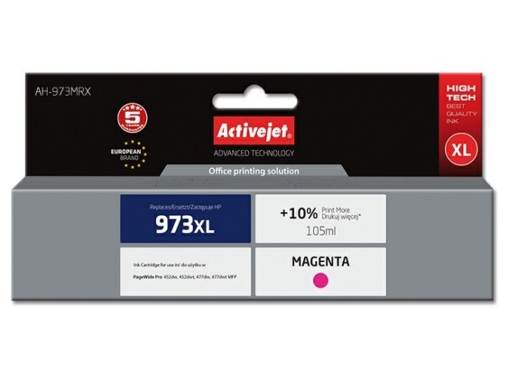 Tintenpatrone Activejet Ah-973Mrx (Ersatz Für Hp 973Xl F6t82ae, Premium, 105 Ml, Magenta)