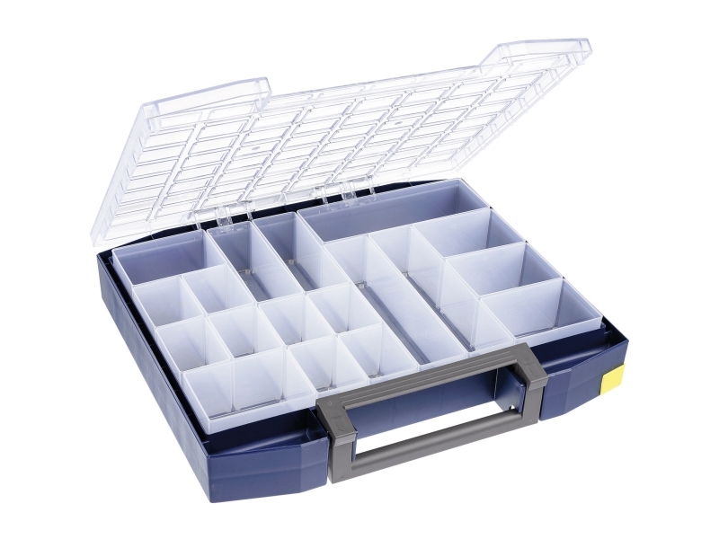 raaco Boxxser 80, Verktygslåda, Polykarbonat, Polypropylen, Blå, Transparent, 20 kg, Gångjärn, 465 mm