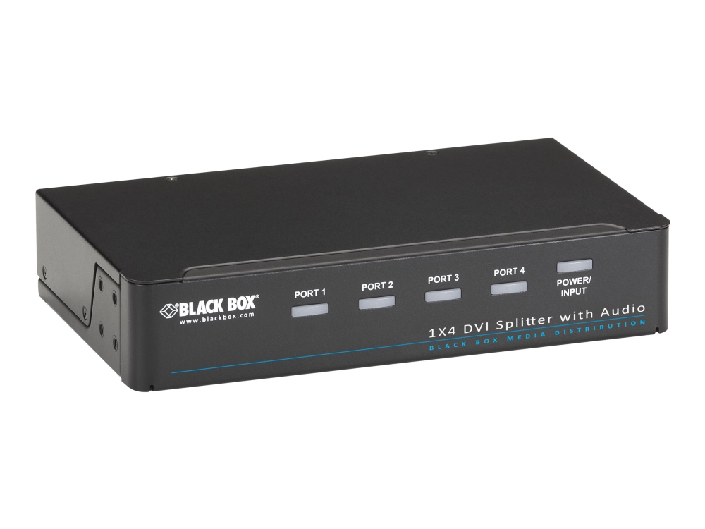 Black Box Dvi-D Splitter With Audio And Hdcp, 1 X 4 - Video-/Audiosplitter - 4 X Dvi + 4 X Audio - Desktop - Taa-Kompatibel