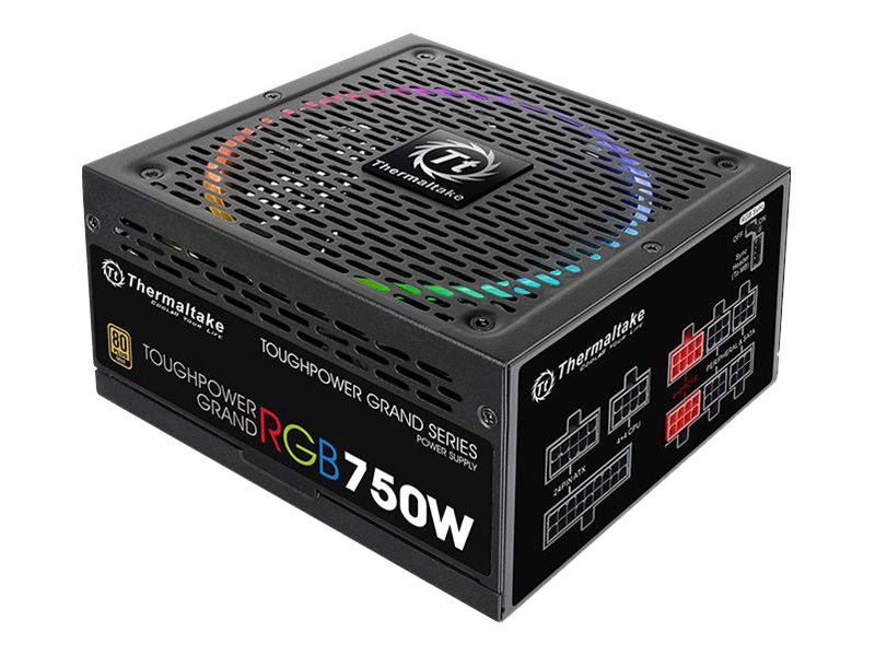 Thermaltake Toughpower Grand Rgb 750W Gold (Rgb Sync Edition), 750 W, 100 - 240 V, 900 W, 50 - 60 Hz, 10 A, Aktiv