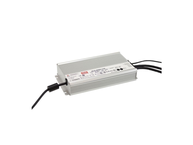 MEAN WELL HLG-600H-12AB, 600 W, IP65, 110 - 230 V, 40 A, 12 V, 144 mm