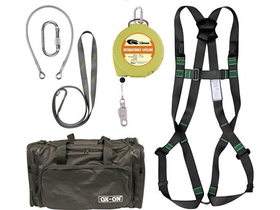 Ox-On Komplettes 10-Meter-Absturzsicherungsblock-Set In Tasche