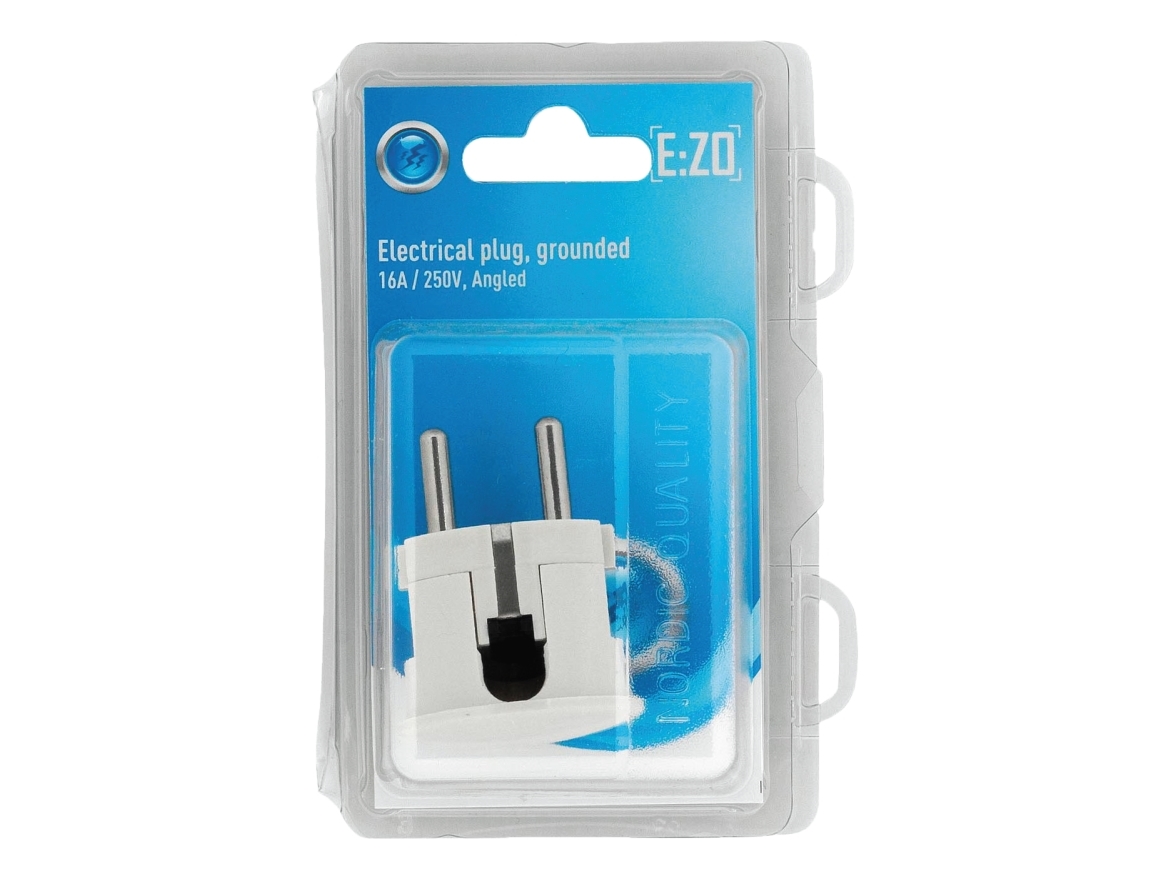 Plug Angled Earthed, White