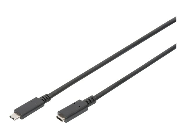 Digitus Usb Type-C Verlängerungskabel, Type-C - C, 2 M, Usb C, Usb C, Usb 2.0, 480 Mbit/S, Schwarz