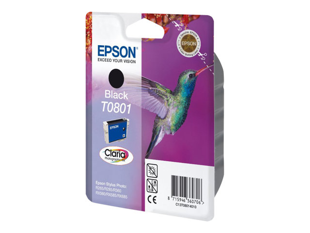 Epson Hummingbird Singlepack Black T0801 Claria Photographic Ink, Schwarz, Tinte Auf Pigmentbasis, 1 Stück(E)