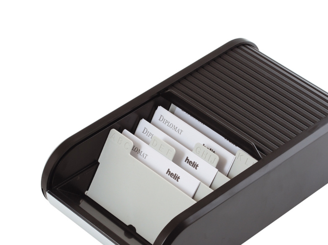 Visitkortboks Helit The Personal t/300 kort B:240 x H:67 x D:136 mm sort