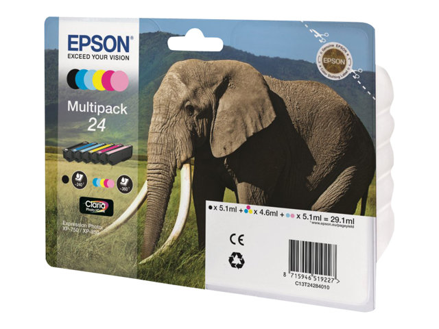 Epson 24 Multipack - 6 Packungen - Schwarz, Gelb, Cyan, Magenta, Hellmagenta, Hellcyan - Original - Blister - Patrone - Für Expression Photo Xp-55, 7