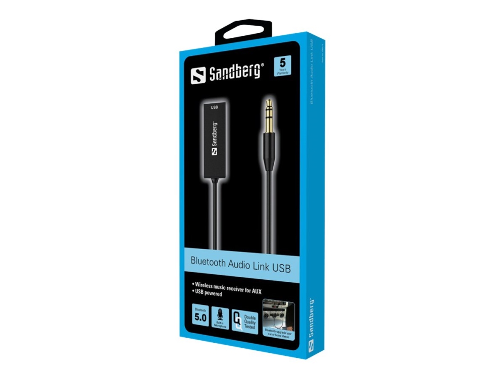 Sandberg Bluetooth Audio Link - Bluetooth Trådløs Audiomodtager For Mobiltelefon