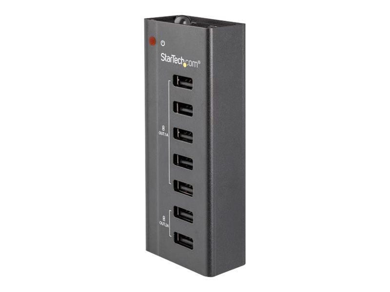 Startech.Com 7-Port Usb Ladestation Mit 5X 1A Ports Und 2X 2A Ports, Indoor, Gleichstrom, 12 V, Schwarz