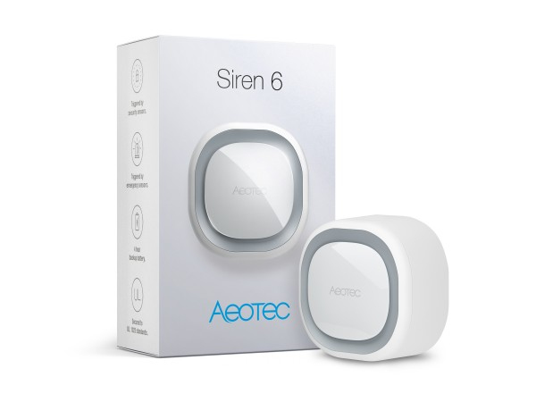 Aeotec Siren 6 Funk-Sirene 110 Db 120 M, Innen/Außen, Weiß