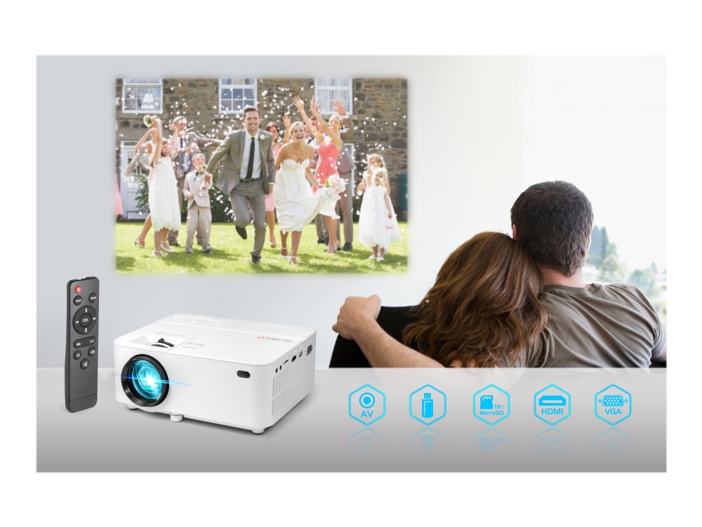 Technaxx Mini FullHD LED Beamer TX-113 - LCD-projektor - bærbar - 1800 lumen - 800 x 480 - 5:3