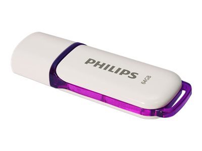 Philips Fm64fd70b, 64 Gb, Usb Typ-A, 2.0, Kappe, 8 G, Violett, Weiß
