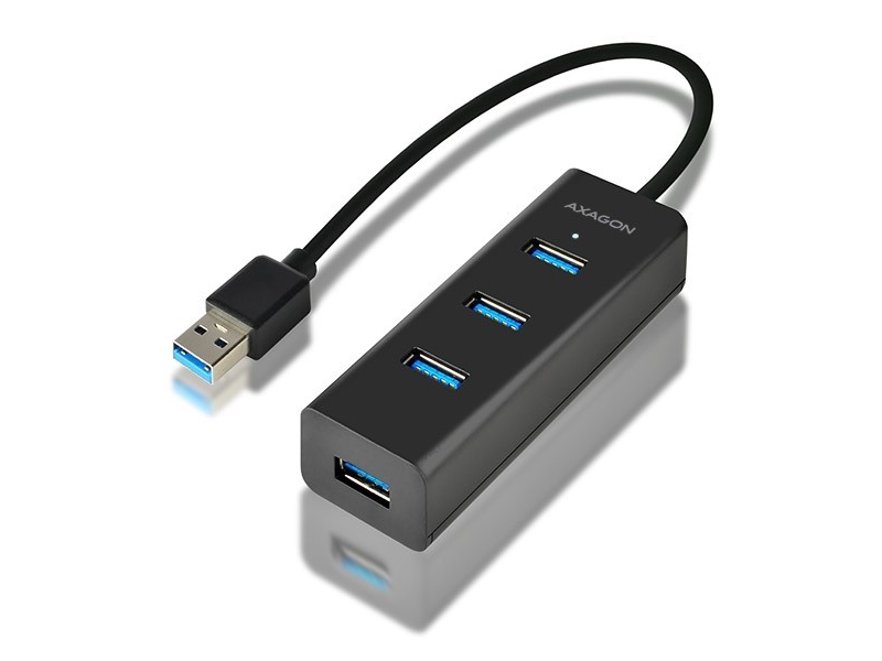 Axagon HUE-S2B, USB 3.2 Gen 1 (3.1 Gen 1) Type-A, USB 3.2 Gen 1 (3.1 Gen 1) Type-A, 5000 Mbit/s, Sort, Plast, 0,3 m