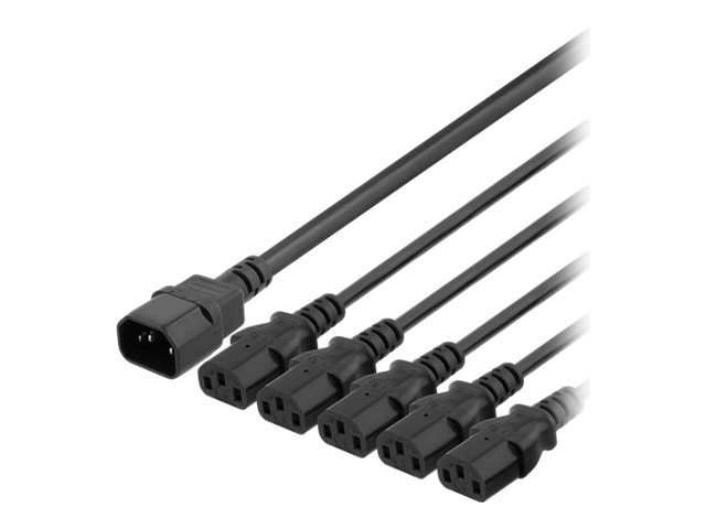 Deltaco - Strøm-Verteiler - Iec 60320 C14 Bis Iec 60320 C13 - 250 V - 10 A - 1 M - Sortiert