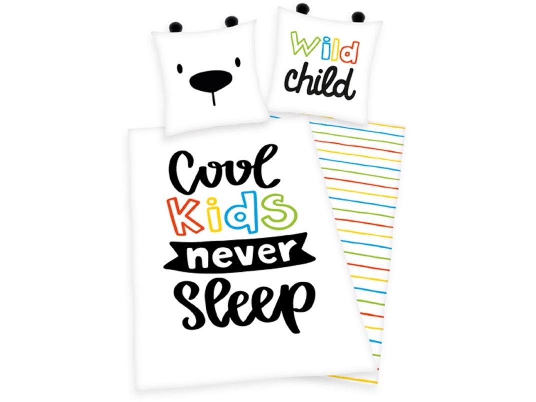 Billede af Cool Kids Never Sleep Sengetøj - 100 Procent Bomuld
